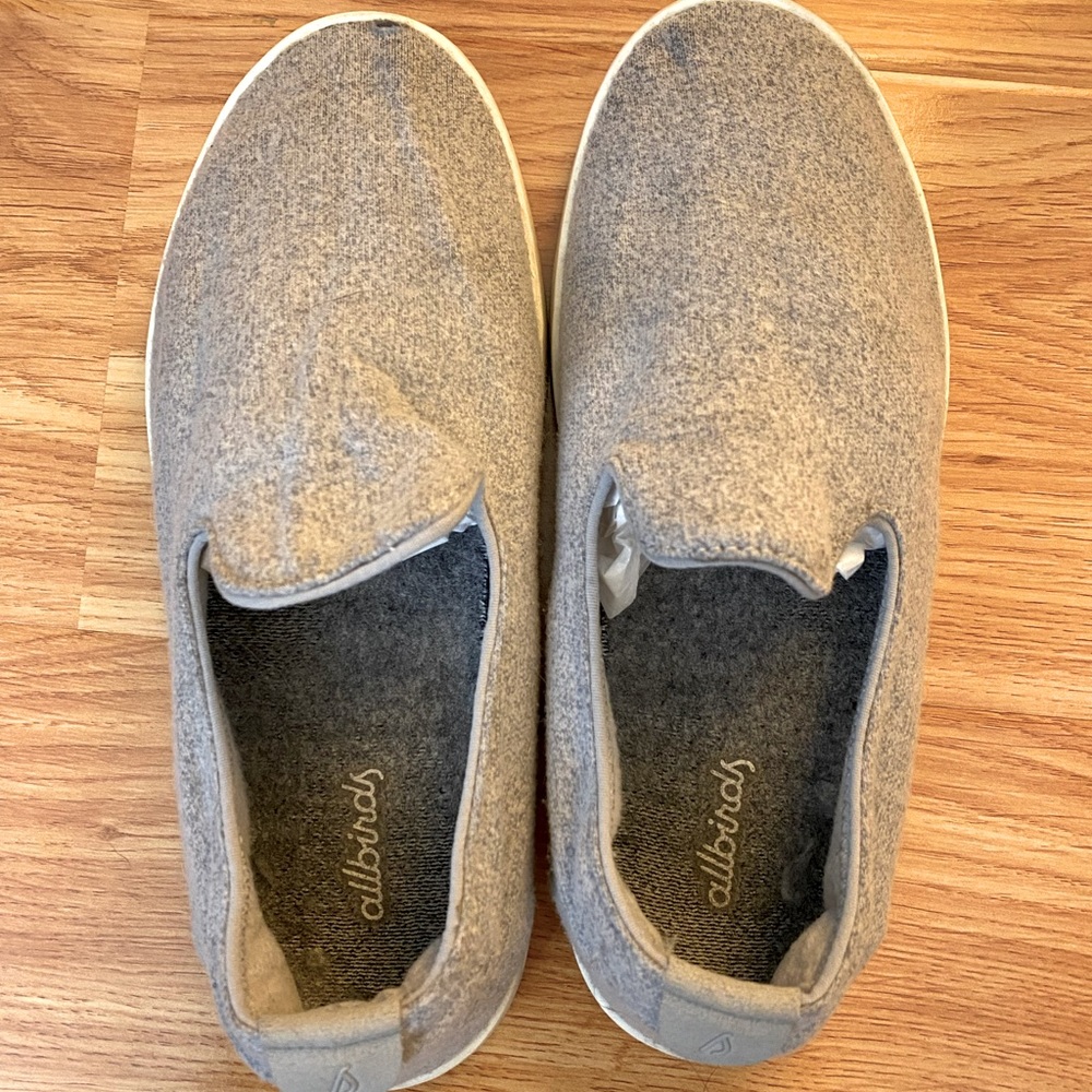 All Birds Wool Loungers in SF Fog light grey sz 7
